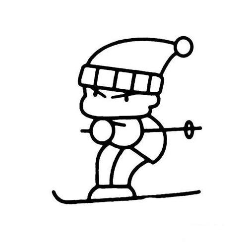 滑雪的人简笔画
