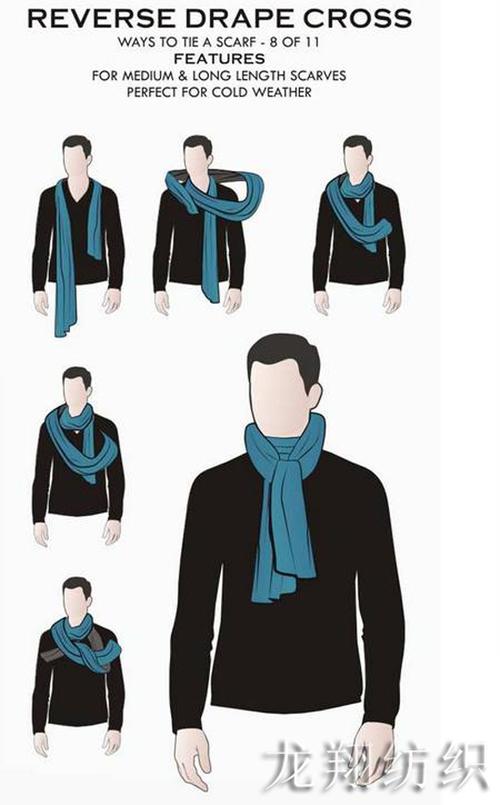 男士丝巾系法